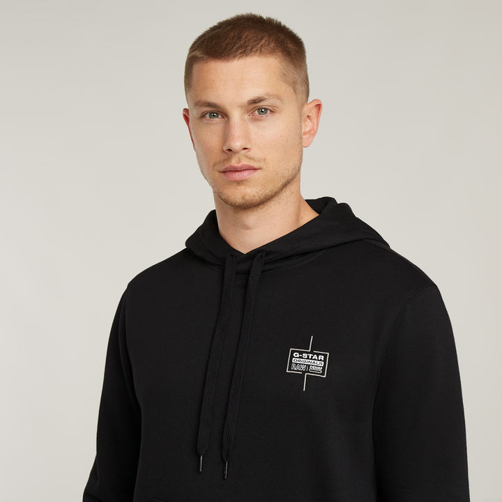 Logo Hoodie Black G STAR FI