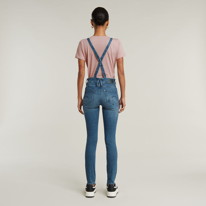 Womens skinny denim overalls shop