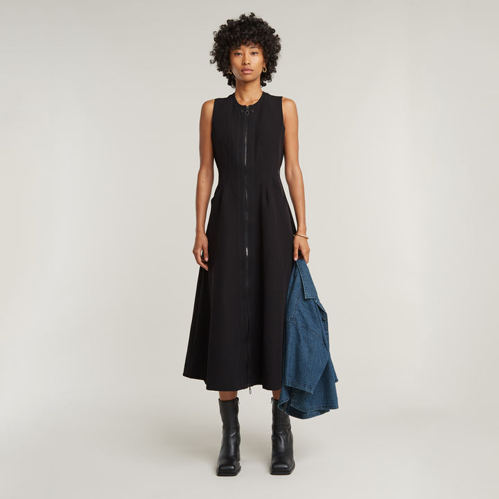 Corset Flare Jurk Zwart G STAR NL