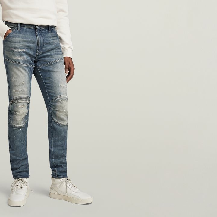 5620 3D Zip Knee Skinny Jeans | Medium blue | G-STAR® US