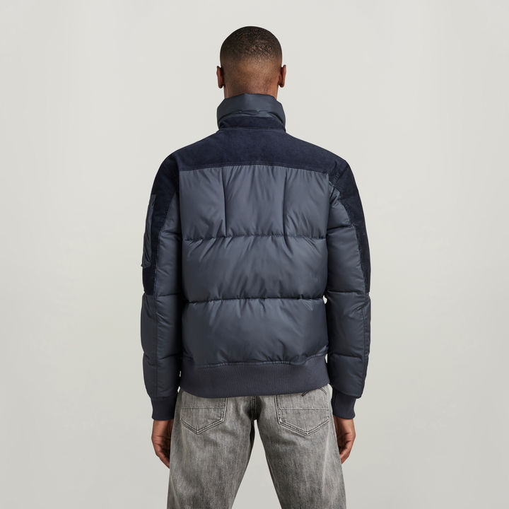 Denim Mix Quilted Puffer Jacket