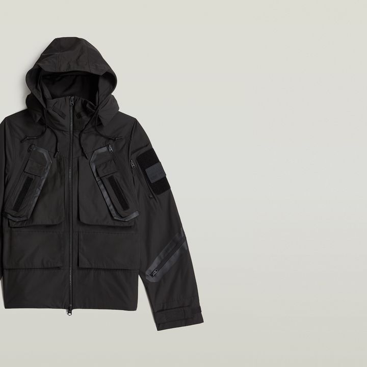 Black cargo jacket mens deals