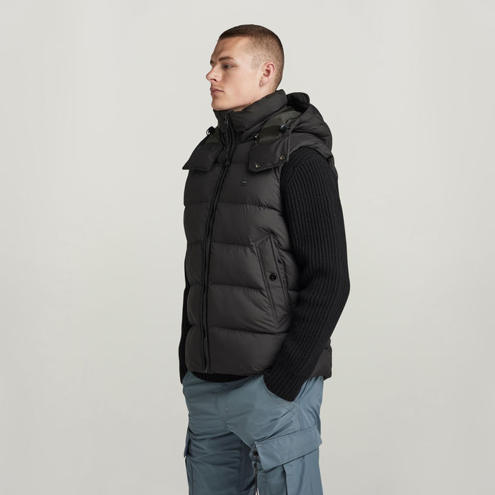G Whistler Padded Hooded Vest Black G STAR CA