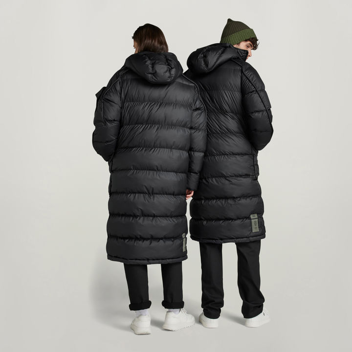 Extra long black puffer coat new arrivals