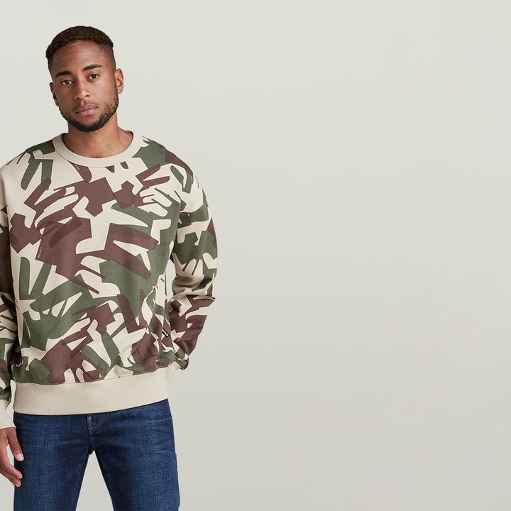 Oversized camo sweatshirt top