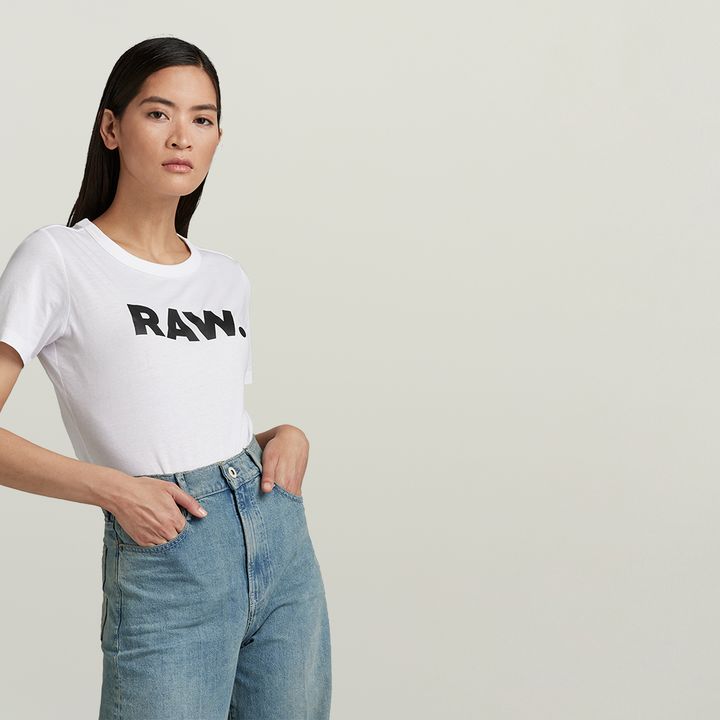 RAW. Slim T Shirt White G STAR CA