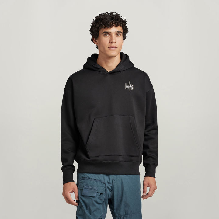 Unisex Core Oversized Hooded Sweater Black G STAR US