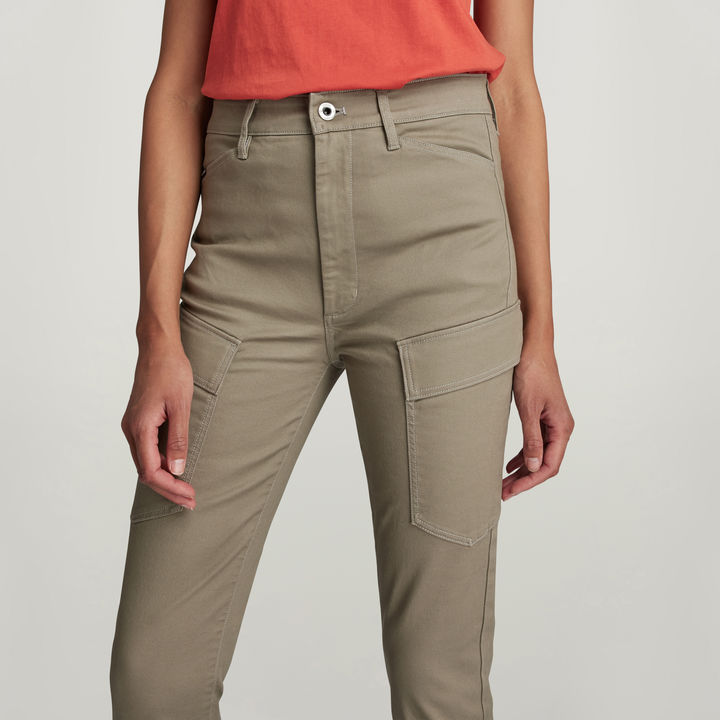 High waisted skinny cargo pants top
