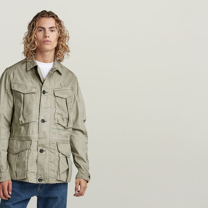 Washed Cargo Field Jacket Green G STAR US