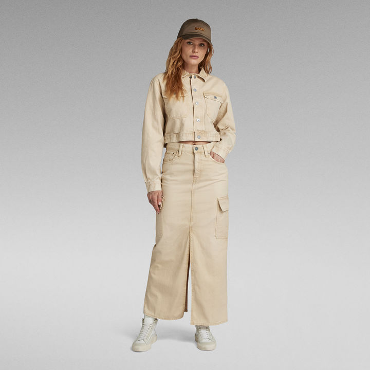 Viktoria Long Cargo Skirt | Beige | G-STAR® JP