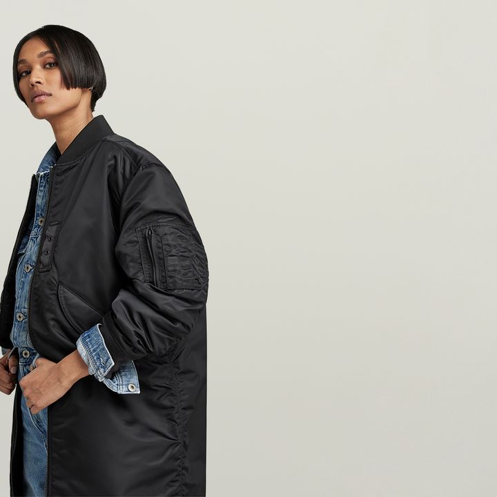 Long Bomber Jacket Black G STAR IE