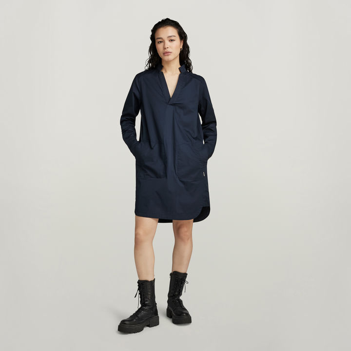 Millery V Hals Blousejurk Donkerblauw G STAR NL