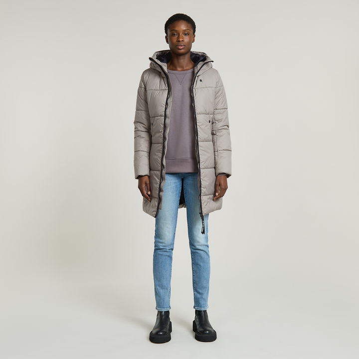 Whistler hooded quilted slim long coat top