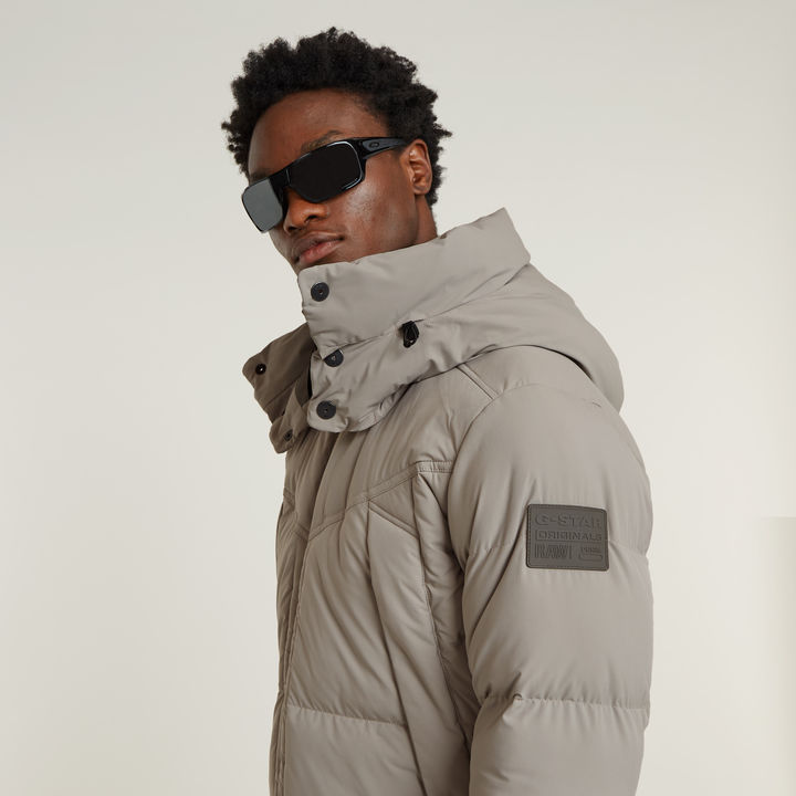 Beige hooded jacket clearance