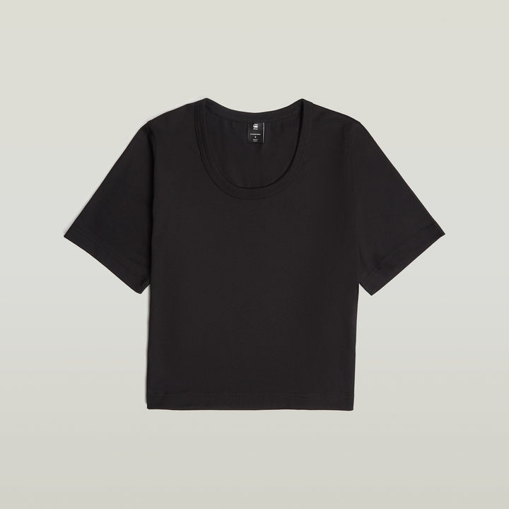 Deep U-Neck Top | Black | G-STAR® CY