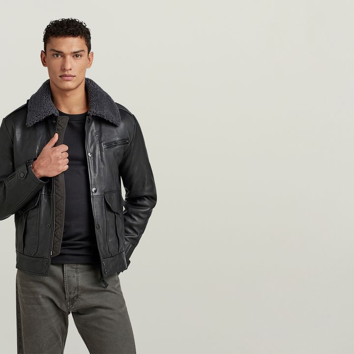 P-3 Leather Jacket | ブラック | G-STAR® JP