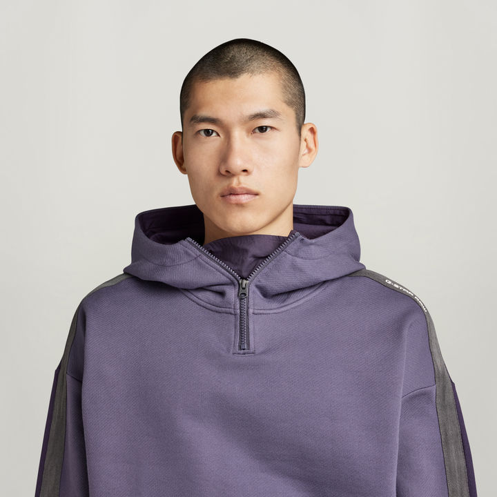 Tape Color Block Loose Half Zip Hoodie | Multi color | G-STAR® US