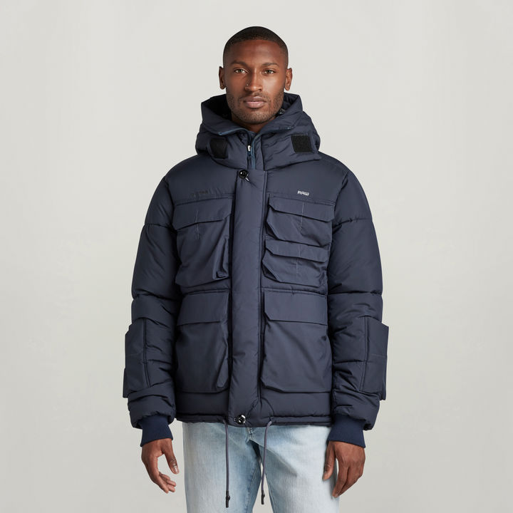 Field Hooded Puffer Jacket | Dark blue | G-STAR® US
