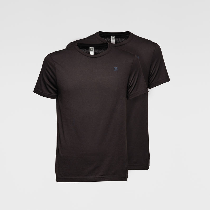 Basic Round Neck T-Shirt 2-Pack | Black 