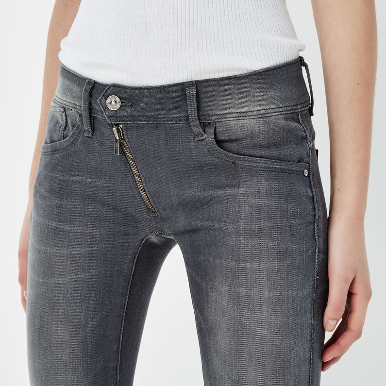 G-Star RAW® Lynn Zip Mid Waist Skinny Jeans Grey