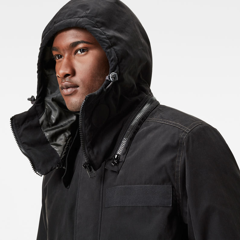 G-Star RAW® Submarine Hooded Parka Zwart detail shot