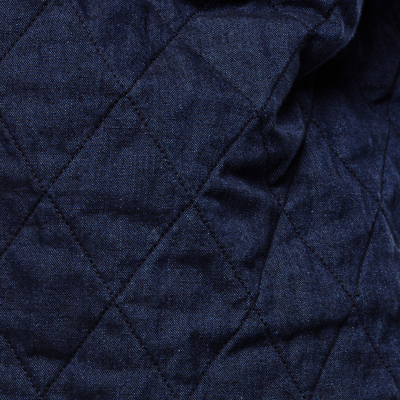 G-Star RAW® Wolker Quilted Overshirt Donkerblauw fabric shot