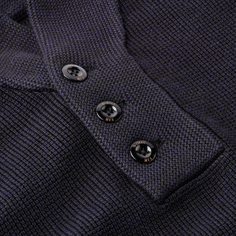 G-Star RAW® Dadin Shawl Collar Knit Black detail shot