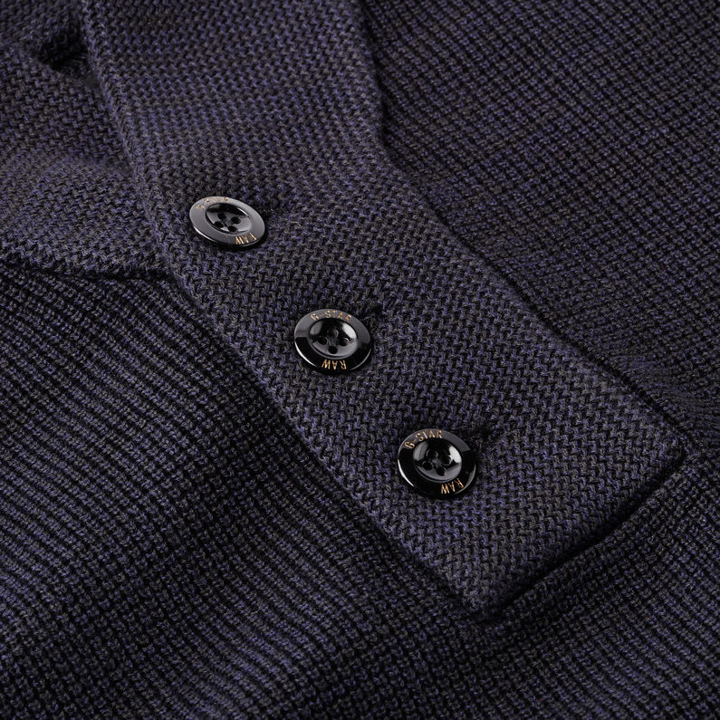 G-Star RAW® Dadin Shawl Collar Knit Zwart detail shot