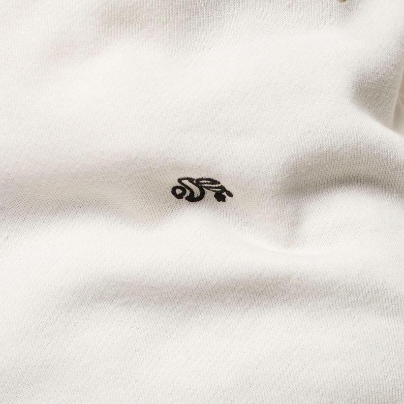G-Star RAW® Kember Slim Drapey Hooded Sweat Blanc fabric shot
