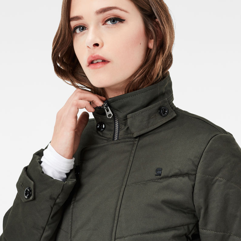 G-Star RAW® Minor Classic Quilted Coat Green detail shot