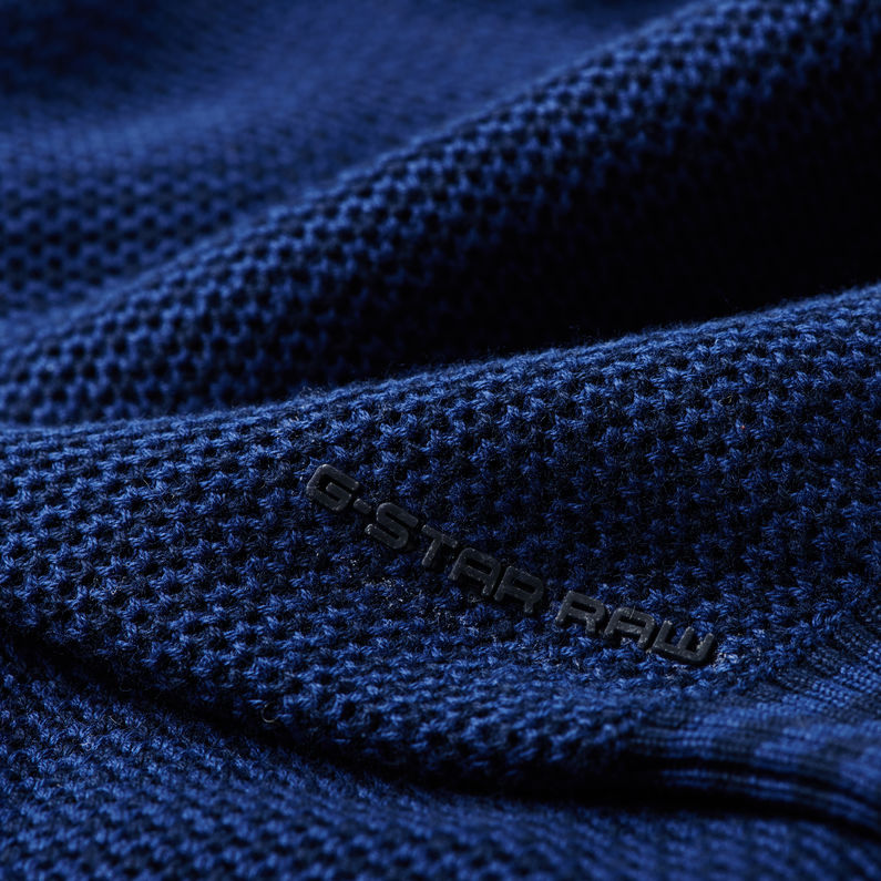 G-Star RAW® Viltran Shawl Knit Midden blauw detail shot