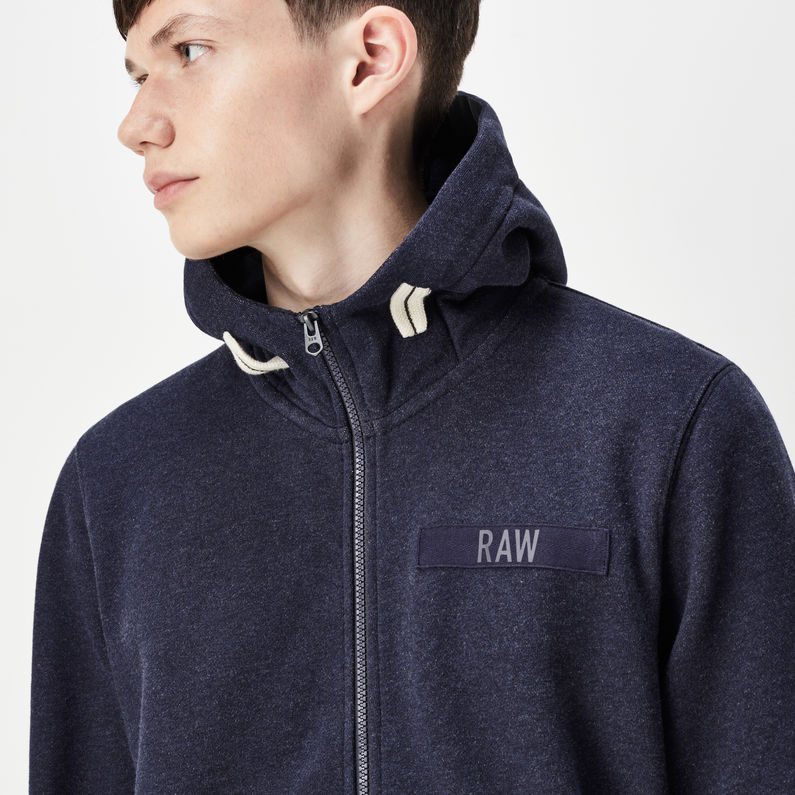 G-Star RAW® Core Hooded Zip Sweater Bleu foncé