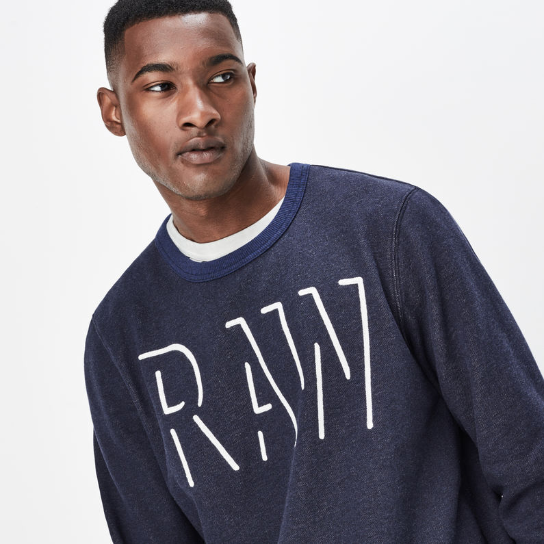 G-Star RAW® Vasif Sweater Bleu foncé detail shot