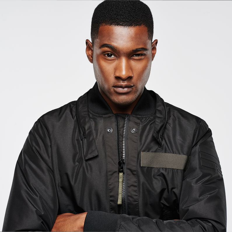 G-Star RAW® Submarine Hooded Bomber Negro detail shot