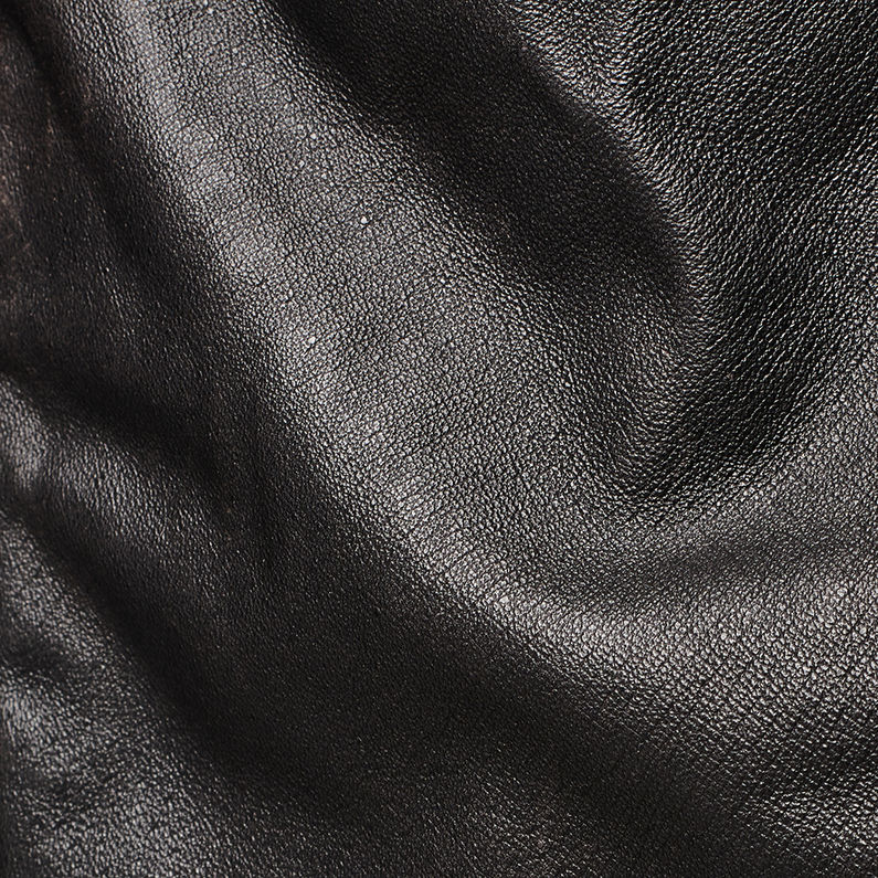 G-STAR® Biker Leather Jacket Negro fabric shot