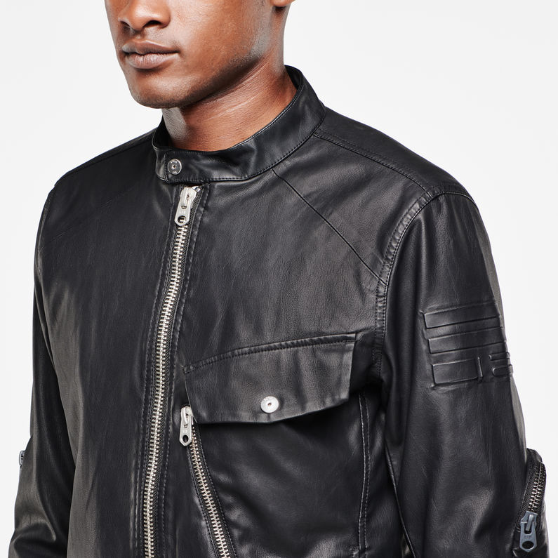 Revend 3D Slim Faux Leather Jacket | Black | Men | G-Star RAW®