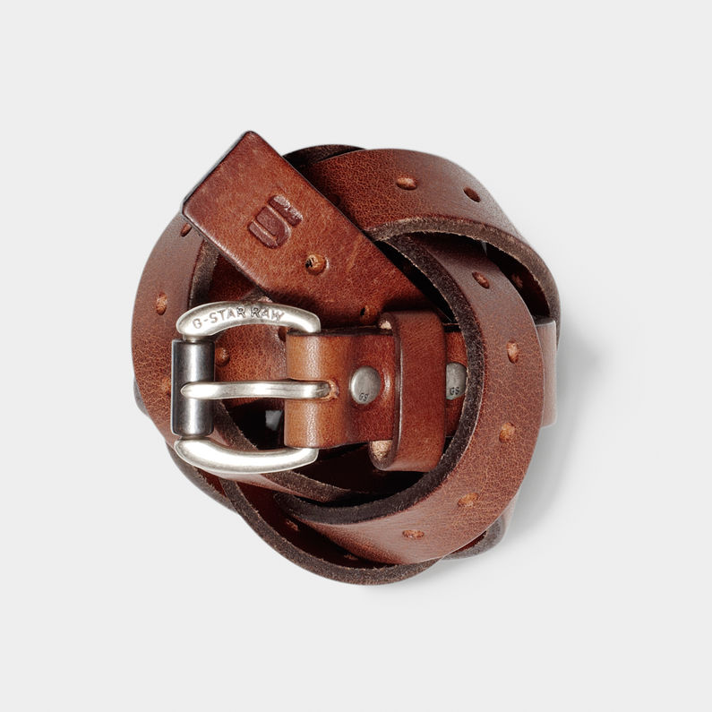 G-Star RAW® linney chi belt/prime lthr/chestnut Brown detail shot buckle