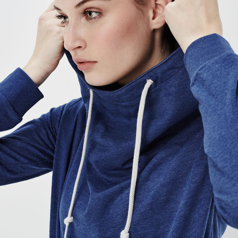 G-Star RAW® Ribelon Slim Hooded Sweater Midden blauw detail shot