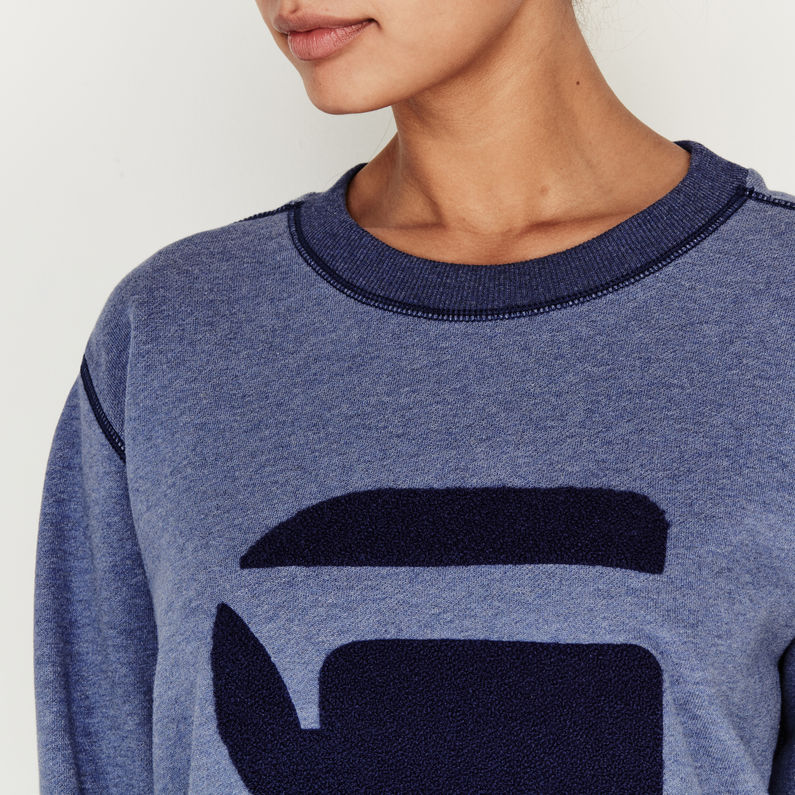 G-Star RAW® Reffit Boyfriend Sweater Midden blauw detail shot