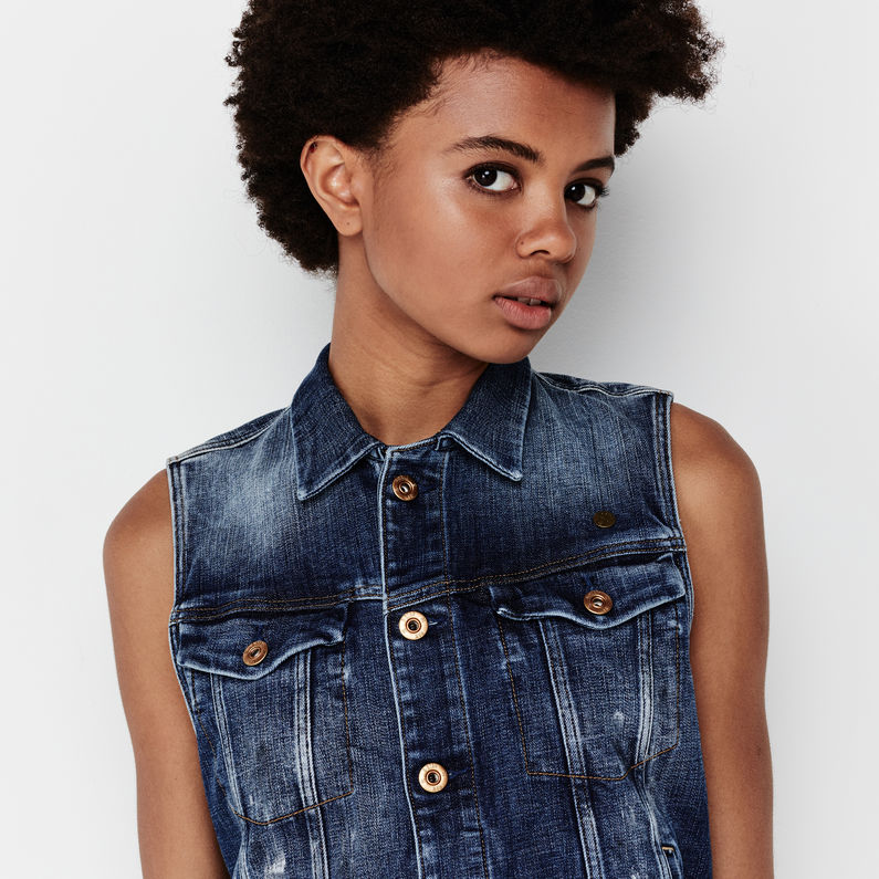 G-Star RAW® 3301 Sleeveless Jacket Mittelblau detail shot