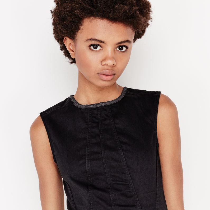 G-STAR® Lynn Jet Slim Zip Dress Black detail shot