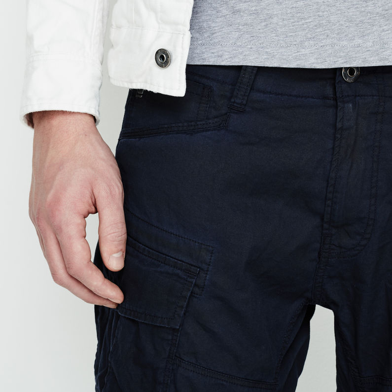 G-Star RAW® Rovic Zip 3D Tapered Pants Bleu foncé detail shot