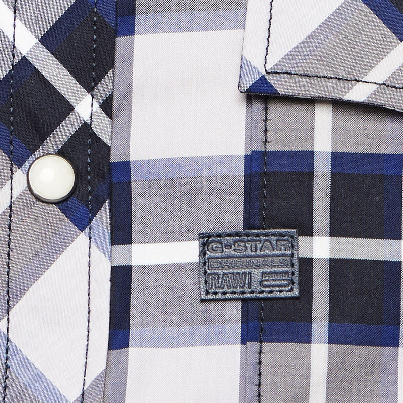 G-STAR® landoh shrt ss/timber chk stch/swedish b Bleu foncé