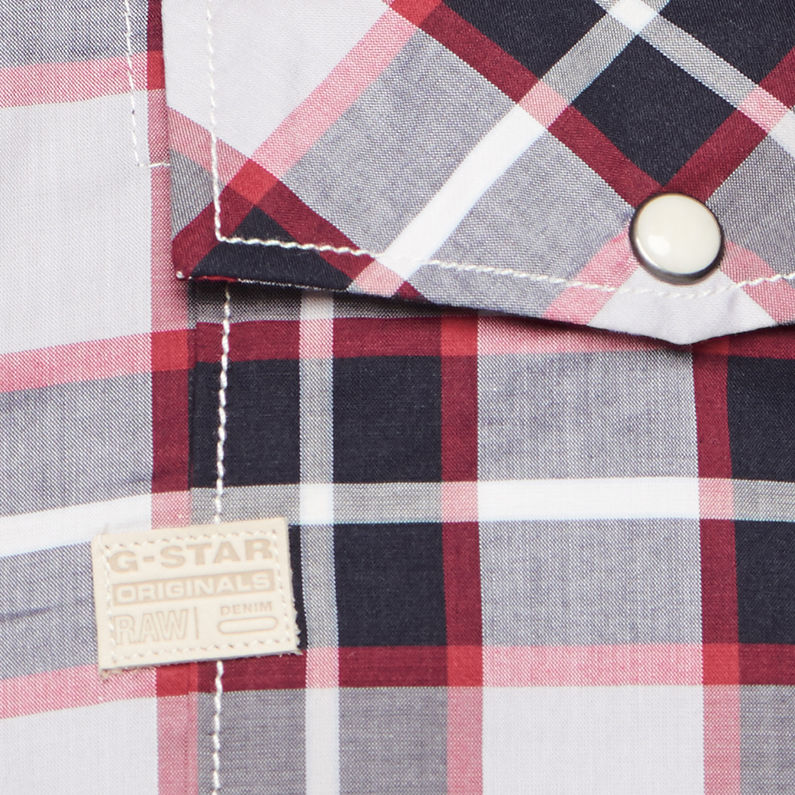G-STAR® landoh shrt ss/timber chk stch/dk baron Red