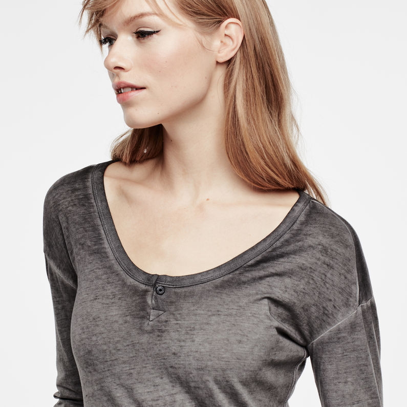 G-STAR® Hika Slim Granddad T-Shirt Grey