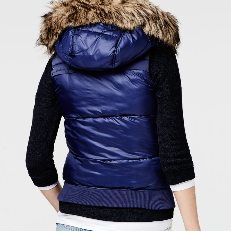 G-STAR® whistler vest w/feather nyl/brittany blu Dark blue detail shot