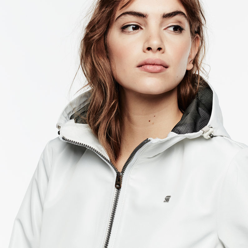 G-STAR® Meefic Hooded Slim Overshirt White detail shot