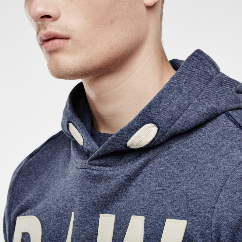 G-Star RAW® Netrol Hooded Sweater Midden blauw detail shot