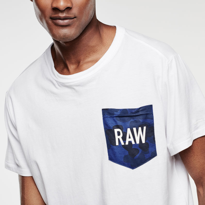 G-Star RAW® Beltrus Pocket Short Sleeve T-shirt Blanc detail shot