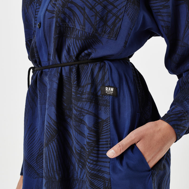 G-Star RAW® Rovic Boyfriend Shirt Dress Bleu detail shot